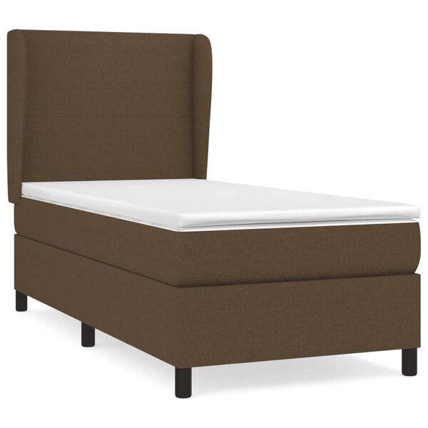 vidaXL Sommier &agrave; lattes de lit avec matelas Marron fonc&eacute; 80x200 cm