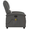 vidaXL Fauteuil de massage inclinable &eacute;lectrique gris cuir v&eacute;ritable