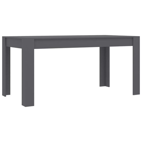 vidaXL Table de salle &agrave; manger Gris 160 x 80 x 76 cm Agglom&eacute;r&eacute;