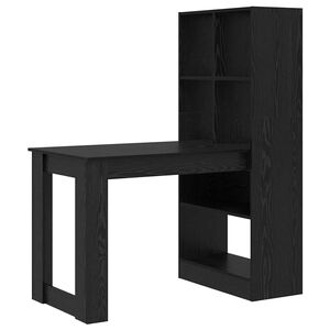 vidaXL Bureau Ch&ecirc;ne noir 122 x 67 x 145 cm Bois d'ing&eacute;nierie
