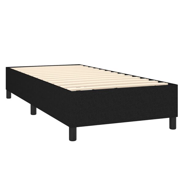 vidaXL Sommier à lattes de lit et matelas Noir 80x200 cm Tissu