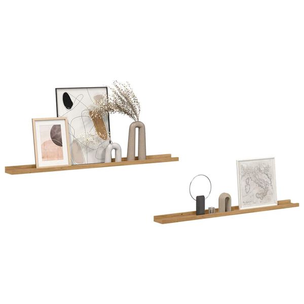 vidaXL &Eacute;tag&egrave;re Murale 2 pcs Marron 100 x 9 x 3 cm Bois d'ing&eacute;nierie