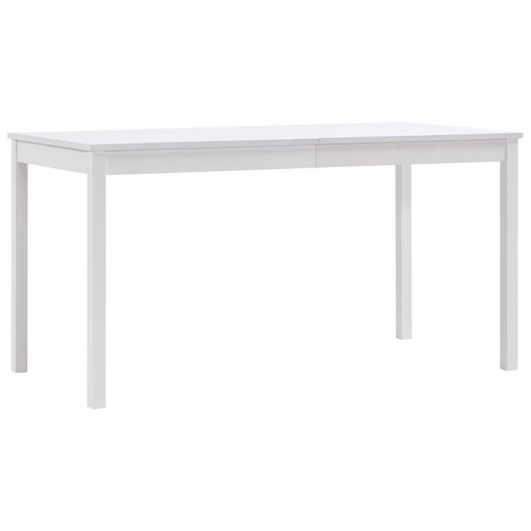 vidaXL Table &agrave; manger Blanc 140x70x73 cm Pin