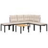 vidaXL Salon de jardin avec coussins 5 pcs noir acier enduit de poudre