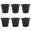 vidaXL Pots de plantes 6 pcs Noir &Oslash; 34 x 28 cm Plastique