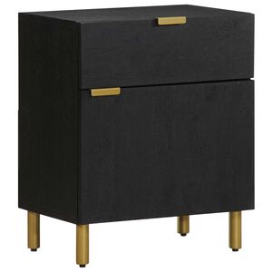 vidaXL Table de chevet noir 50x33x60 cm bois d'ing&eacute;nierie