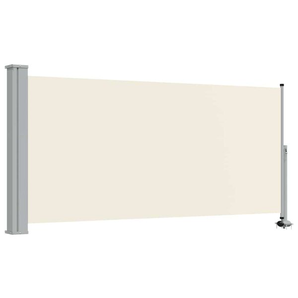 vidaXL Auvent lat&eacute;ral r&eacute;tractable de patio 120 x 300 cm Blanc cass&eacute;