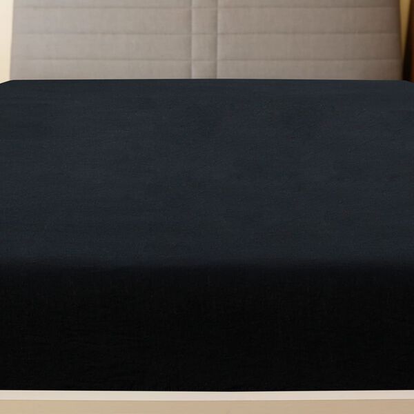 vidaXL Draps-housses Jersey 2 pcs Noir 180x200 cm Coton