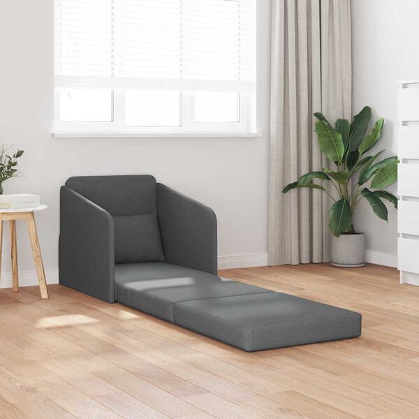 vidaXL Canap&eacute;-Lit 60cm Gris fonc&eacute; tissu