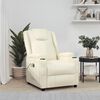 vidaXL Fauteuil inclinable &eacute;lectrique Blanc cr&egrave;me Similicuir