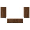 vidaXL Unit&eacute;s murales TV avec LED 4 pcs ch&ecirc;ne marron bois d'ing&eacute;nierie
