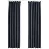vidaXL Rideaux occultants avec crochets 2 pcs Anthracite 140x175 cm