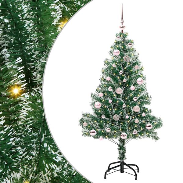 vidaXL Arbre de No&euml;l artificiel floconn&eacute; de neige avec lumi&egrave;re LED