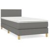 vidaXL Sommier &agrave; lattes de lit et matelas Gris fonc&eacute; 90x190 cm Tissu