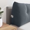 vidaXL Coussin de Dos Gris fonc&eacute; 160 x 24 x 50 cm Velours