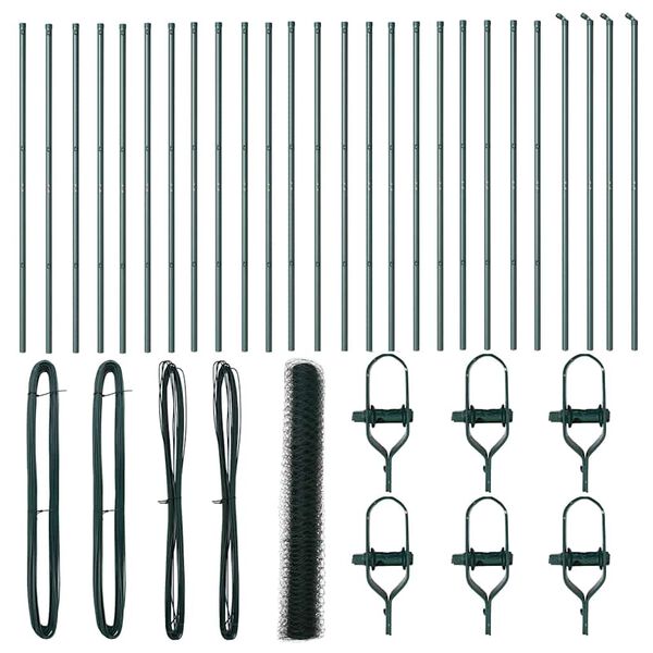 vidaXL Poteau de cl&ocirc;ture. Vert 50 x 1,2 m (maillage de 50 mm)