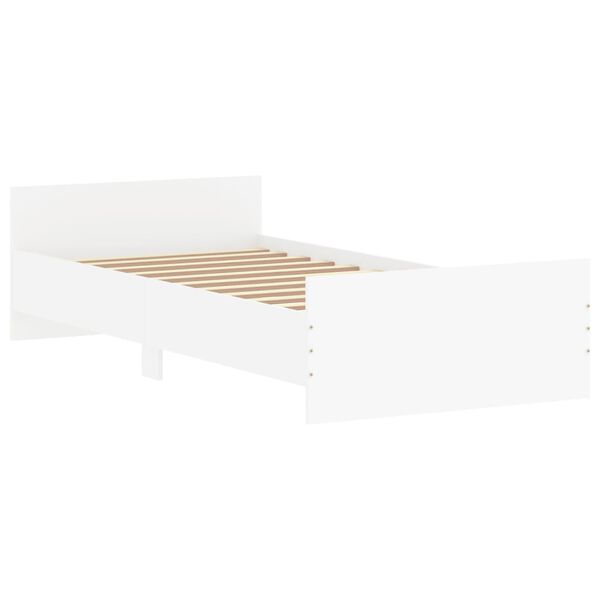 vidaXL Cadre de lit sans matelas blanc 90x200 cm bois d'ing&eacute;nierie