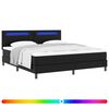 vidaXL Lit &agrave; ressorts avec bandes LED Noir 180 x 200 cm Simili cuir