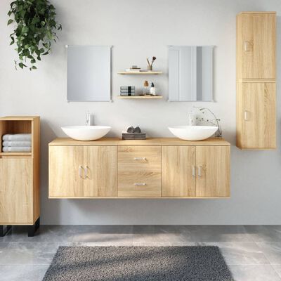 vidaXL Ensemble de meubles salle de bain 7 pcs chêne bois d'ingénierie
