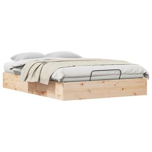vidaXL Cadre de lit ottoman avec rangement Naturel 140 x 200 cm