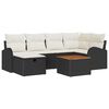 vidaXL Ensemble de canap&eacute; de jardin 7 pc Noir polyrotin