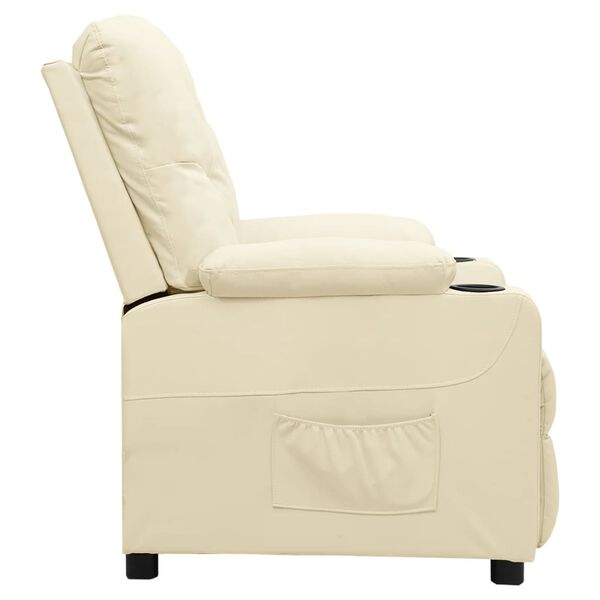 vidaXL Fauteuil inclinable Crème Similicuir