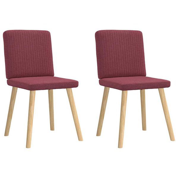 vidaXL Chaises à manger lot de 2 rouge bordeaux tissu