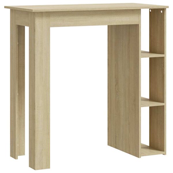 vidaXL Table de bar avec &eacute;tag&egrave;re Ch&ecirc;ne sonoma Bois d'ing&eacute;nierie