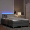vidaXL Lit &agrave; ressort LED avec matelas Gris clair 120 x 190 cm tissu