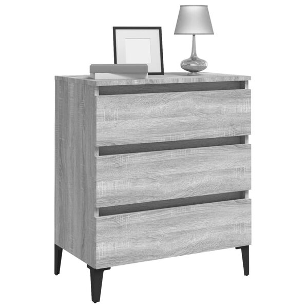 vidaXL Buffet Sonoma gris 60x35x69 cm Bois d'ing&eacute;nierie