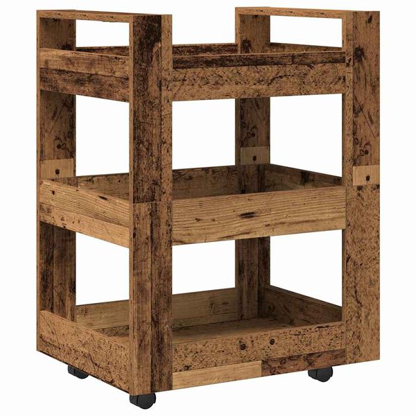 vidaXL Chariot de cuisine Bois ancien 60 x 45 x 80 cm