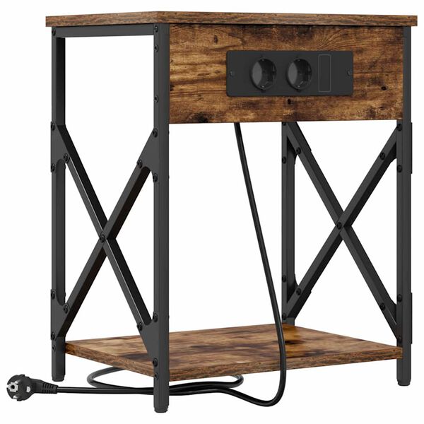 vidaXL Cabinet de chevet Ch&ecirc;ne fum&eacute; 41 x 31 x 51 cm Bois d'ing&eacute;nierie