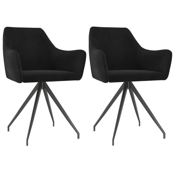 vidaXL Chaises &agrave; manger lot de 2 Noir Velours