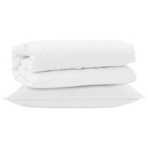 vidaXL Ensemble de Duvet avec oreiller 2 pi&egrave;ces Blanc Microfibre