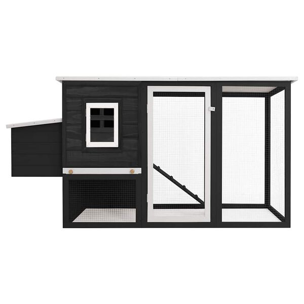 vidaXL Poulailler d'ext&eacute;rieur avec 1 nichoir Gris Bois