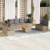 vidaXL Salon de jardin avec coussins 9 pcs beige r&eacute;sine tress&eacute;e