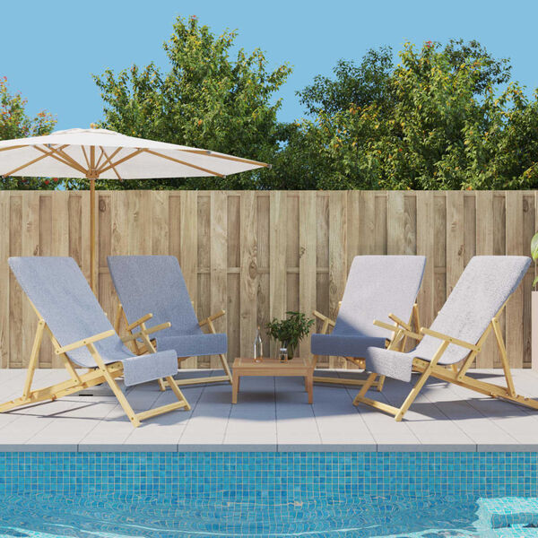 vidaXL Serviettes de plage 4 pcs gris 60x135 cm tissu 400 GSM