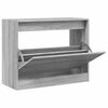 vidaXL Armoire &agrave; chaussures sonoma gris 80x34x63 cm bois d'ing&eacute;nierie