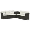 vidaXL Ensemble de Canap&eacute;s 7 pc Noir et blanc cr&egrave;me