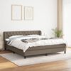 vidaXL Sommier &agrave; lattes de lit avec matelas Taupe 160x200 cm Tissu