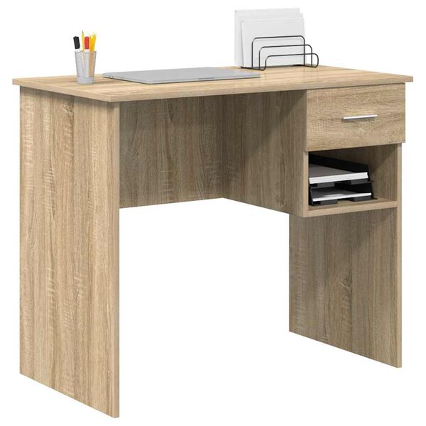 vidaXL Bureau Ch&ecirc;ne Sonoma 90 x 49 x 75 cm Bois d'ing&eacute;nierie