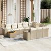 vidaXL Salon de jardin 11 pcs avec coussins beige r&eacute;sine tress&eacute;e