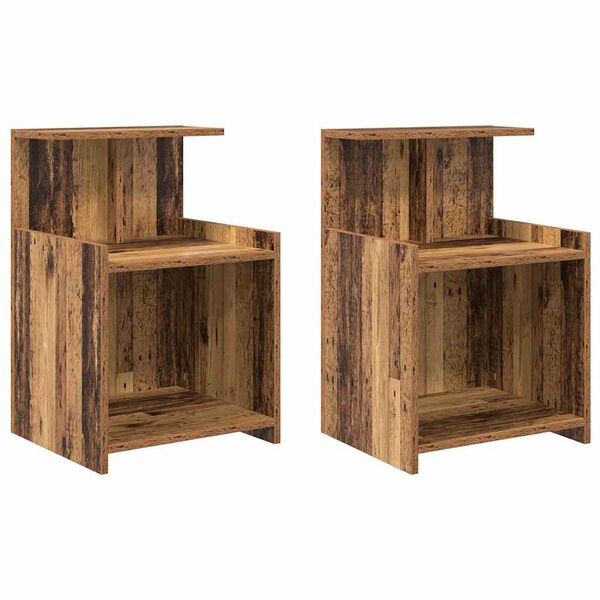 vidaXL Cabinet de chevet 2 pcs Bois ancien 40 x 35 x 60 cm