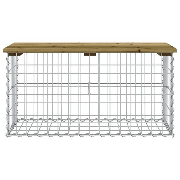 vidaXL Banc de jardin design gabion 83x44x42 cm bois de pin imprégné
