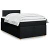 vidaXL Sommier &agrave; lattes de lit avec matelas Noir 120x200 cm Tissu