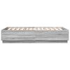 vidaXL Cadre de lit avec LED sans matelas sonoma gris 160x200 cm