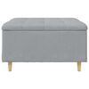 vidaXL Pouf de rangement avec coussin Gris clair 80 x 80 x 45 cm tissu