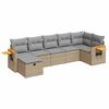 vidaXL Salon de jardin avec coussins 7 pcs beige r&eacute;sine tress&eacute;e