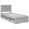 vidaXL Cadre de lit Gris Sonoma 100 x 200 cm Pin massif