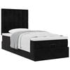 vidaXL Cadre de lit ottoman avec matelas noir 90x190 cm velours
